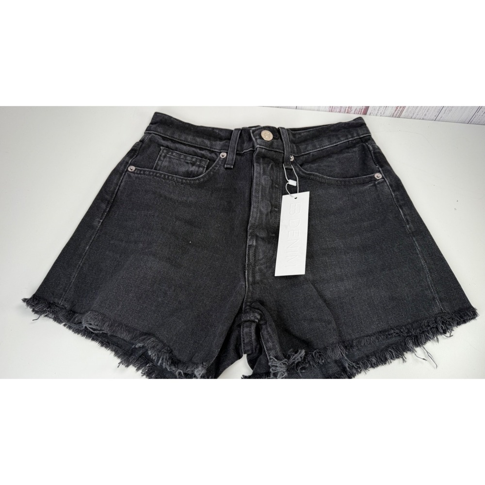 EB Denim Black Cut Off Shorts High Rise Frayed Hem Size 23 NWT Boho Casual